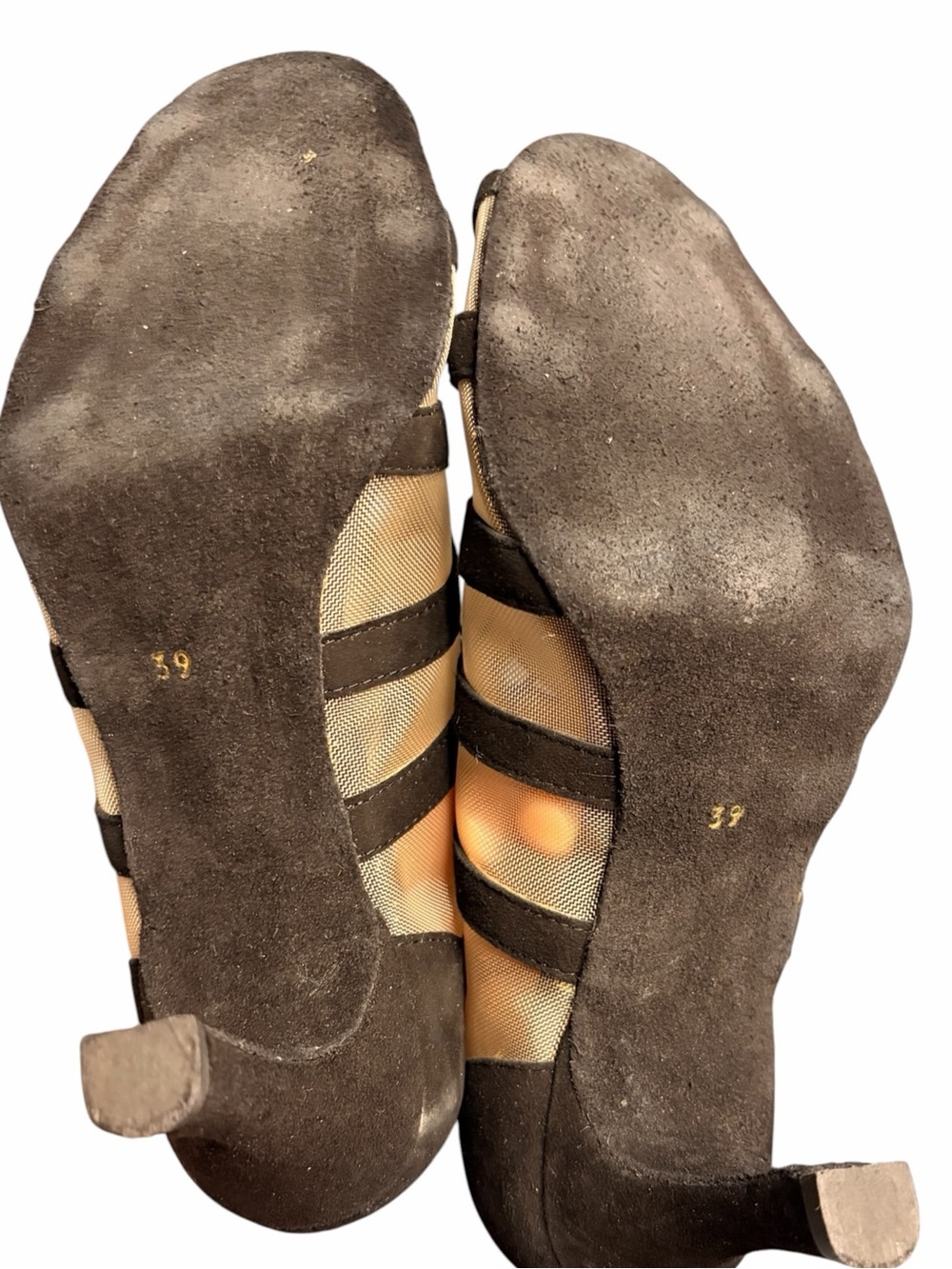 MERLET Sya Black Lace-Up Cutout Peep-Toe Ballroom Heels - Picture 10 of 11